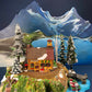 Christmas Village Platform by Department 56. Sounds of the North Woods. Christmas Village Accessories: Platform, 2 Pines, and 2 Naked Trees