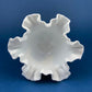 Fenton Milk Glass Compote, Hobnail Scalloped Ruffle Bowl