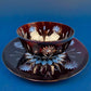 Vintage Bohemian Glass Crystal Serving Bowl and Plate. Set of Two Hand Cut Ruby Crystal Serving Dishes. Collectible Czech Glass.