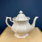 Vintage White Tea Pot and Sugar Bowl. Real English Ironstone by WM Adams and Sons. Micratex, England.