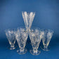 Fostoria Ice Tea Footed Tumblers. Etched Woodland Pattern. Vintage Fostoria Crystal Glasses. Set of 7 Stemware. Collectible Glass.