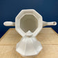 Vintage White Tea Pot and Sugar Bowl. Real English Ironstone by WM Adams and Sons. Micratex, England.