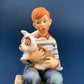 Get Well Soon Porcelain Figurine of Boy Holding Sick Dog. Inspired by Norman Rockwell's Saturday Evening Post Cover: "At the Vets."