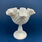 Fenton Handpainted Milk Glass Compote. White, Footed, Hobnail Bowl with Ruffled  Rim and Pastel Flowers. Wedding Gift. Modern Farmhouse.