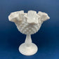 Fenton Handpainted Milk Glass Compote. White, Footed, Hobnail Bowl with Ruffled  Rim and Pastel Flowers. Wedding Gift. Modern Farmhouse.