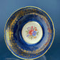 Vintage Aynsley Creamer and Sugar Bowl.  Blue and Gold, with Hand Painted Bouquet of Flowers. Fine Bone China.