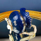 Vintage Aynsley Creamer and Sugar Bowl.  Blue and Gold, with Hand Painted Bouquet of Flowers. Fine Bone China.