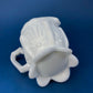 Milk Glass Creamer or Sauce Dish. 3-Dimensional Leaf Motif. Quilt Pattern. Serving Dish. Scalloped Edge Creamer or Saucier. Fine Dining.