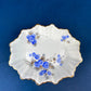 Antique Porcelain Berry Bowls in Blueberry Motif. Set of Two Small Serving Plates by Embassy Ware, Fondeville, England. Scalloped Rim.