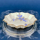 Antique Porcelain Berry Bowls in Blueberry Motif. Set of Two Small Serving Plates by Embassy Ware, Fondeville, England. Scalloped Rim.