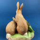 Hand-Painted Porcelain Bunny Family Figurine, RW OM, Easter Decor