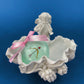 White Porcelain Cupid Soap Potpourri Serving Dish. Cupid Playing Flute. Gilman Coll. "Amore", NY. Original. Gift of Love. White Table Decor.