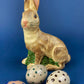 Rustic Bunny Figurine. Rabbit with Cracked Paint Texture. Vintage Easter Display. Spring Celebration. Modern Farmhouse Living. Kids Room.
