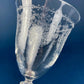 Etched Crystal Large Goblets. Set of 6 Oversized, Wine or Water Glassware. Persian Motif with Lotus. Collectible Stemware.