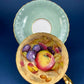 Vintage Tea Cup & Saucer. Aynsley Fine Bone China. Beautiful Fruit Motif: Peaches, Plums, Berries. Collectible Tea Set. Gift for Him or Her.