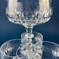 Cut Crystal Champagne Glasses. Geometrical Motif. Set of 7 Stemware. Incredible Shimmer & Ping. Wedding Gift. Housewarming Celebration.