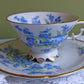 Antique Forget Me Not Porcelain Breakfast Set, Hand-Painted Floral Dishes