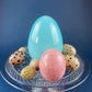 Opaline Blue Glass Egg 6". Oversized Easter Egg Minimal Art Glass. Spring or Easter Decor. Easter Table Accessory. Kids Room.