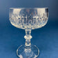 Cut Crystal Champagne Glasses. Geometrical Motif. Set of 7 Stemware. Incredible Shimmer & Ping. Wedding Gift. Housewarming Celebration.