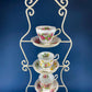 Antique Royal Jackson Tea Cup and Saucer: Cream Porcelain with Gold Band