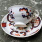 Porcelain teacup and saucer - Hand painted in Japan