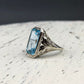 Art Deco 14k Gold 5ct Sky Blue Topaz Ring