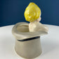 Vintage Blonde Baby Figurine in Top Hat: Royal Crown Planter, Vanity Tray