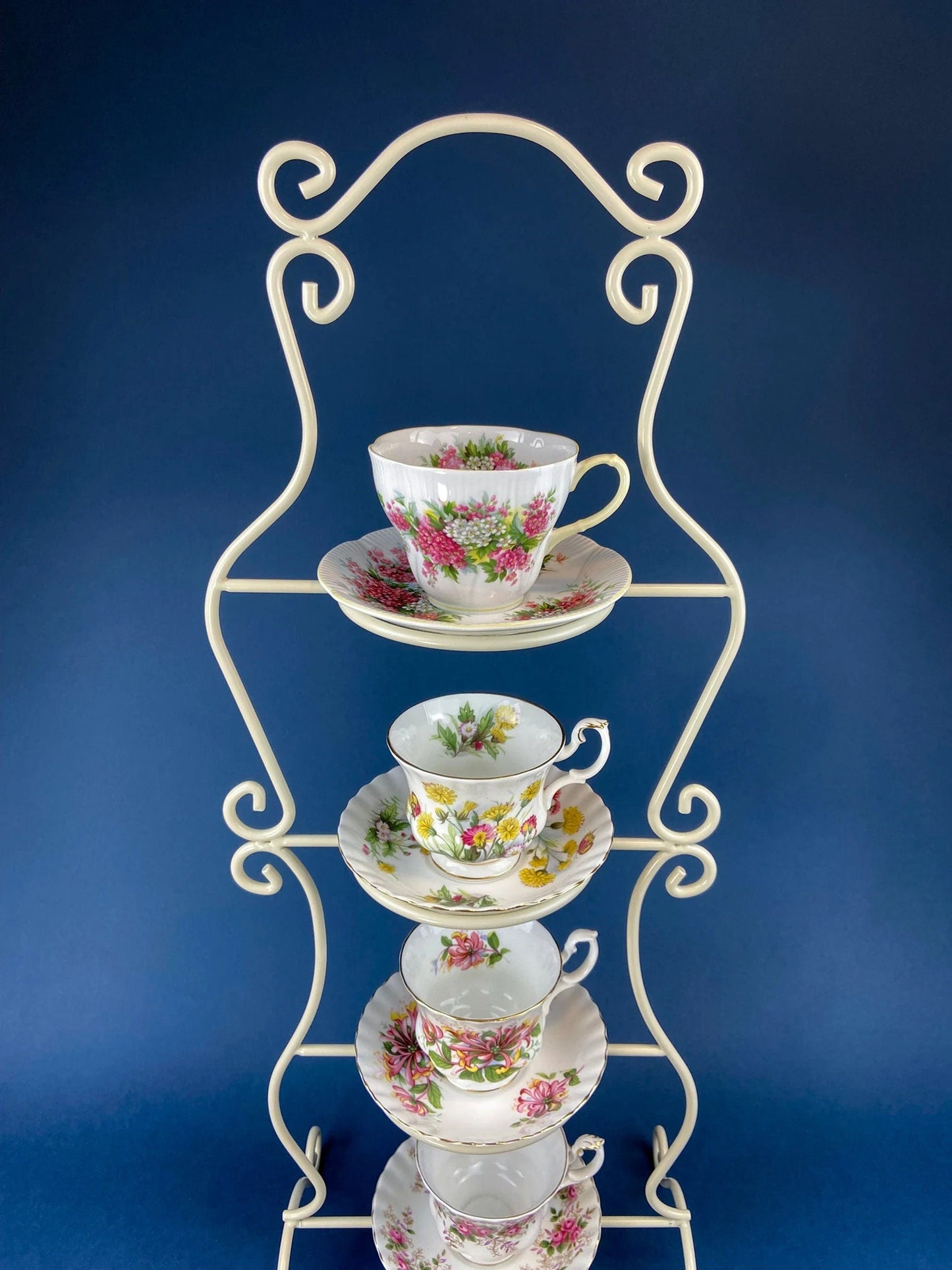 Antique Eschenbach Bavarian Porcelain Tea Trio: Gold Floral Cup, Saucer, Plate