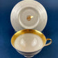 Antique Royal Jackson Tea Cup and Saucer: Cream Porcelain with Gold Band