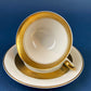 Antique Royal Jackson Tea Cup and Saucer: Cream Porcelain with Gold Band