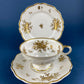 Stunning Antique White and Gold Tea Set Trio. Weimar Porcelain, Katharina Pattern. Hand Painted Floral Gold Trim. Dining Room Decor.