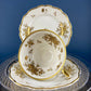 Stunning Antique White and Gold Tea Set Trio. Weimar Porcelain, Katharina Pattern. Hand Painted Floral Gold Trim. Dining Room Decor.