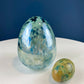 Opaline Blue Glass Egg 6". Oversized Easter Egg Minimal Art Glass. Spring or Easter Decor. Easter Table Accessory. Kids Room.