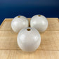White, Porcelain Modern Vases. Set of Three Sperical Vases with Small Mouths and Fluting. Perfect for Breakfast Tray. Minimal Home Decor.