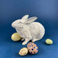 Blow Mold Huge Chocolate Bunny with Egg Basket. Inside/Outside, Easter/Spring, or Every Day Display. Home, Store, Cafe, or Bakery Decor.