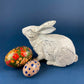 Rustic Bunny Figurine. Rabbit with Cracked Paint Texture. Vintage Easter Display. Spring Celebration. Modern Farmhouse Living. Kids Room.