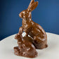 Blow Mold Huge Chocolate Bunny with Egg Basket. Inside/Outside, Easter/Spring, or Every Day Display. Home, Store, Cafe, or Bakery Decor.