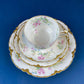 Antique Limoges Trio Tea Set. Floral Motif: Forget-me-nots, Honey Suckle, Roses. Rare Find. French Country Living. Luxurious Dining.