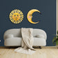 Moon Wall Art Ready to Hang 20" Celestial Crescent Yellow Moon Wall Decor