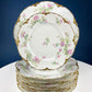 Antique Limoges Plate: Floral Roses, Indian Red Scalloped Rim