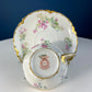 Antique Limoges Trio Tea Set. Floral Motif: Forget-me-nots, Honey Suckle, Roses. Rare Find. French Country Living. Luxurious Dining.