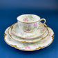 Antique Limoges Trio Tea Set. Floral Motif: Forget-me-nots, Honey Suckle, Roses. Rare Find. French Country Living. Luxurious Dining.