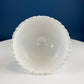 Milk Glass Floral Footed Bowl with Salloped Rim. White Compote with 3-D Roses. Serving Dish for Fruit or Nuts Bowl. Bedroom Console Decor.