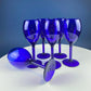 Stunning Green Wine Goblets.  Set of Four Stemware. Dark Green Hand Blown Glasses. Elegant Dining Room Decor. Unique Barware. Wedding Gift.