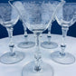 Vintage Cambridge Rose Point Champagne Glasses. Set of Five Tall Sherbets. Floral Etching Stemware. Fine Dining. Wedding Gift Idea.