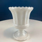 Set of Three, Fluted Milk Glass Vases.  Collection of White, Modern Style Vases of Varying Shapes and Sizes. Wedding Decor. White Home Decor