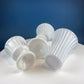 Set of Three, Fluted Milk Glass Vases.  Collection of White, Modern Style Vases of Varying Shapes and Sizes. Wedding Decor. White Home Decor