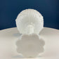 Milk Glass Floral Footed Bowl with Salloped Rim. White Compote with 3-D Roses. Serving Dish for Fruit or Nuts Bowl. Bedroom Console Decor.