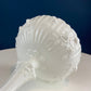 Milk Glass Floral Footed Bowl with Salloped Rim. White Compote with 3-D Roses. Serving Dish for Fruit or Nuts Bowl. Bedroom Console Decor.