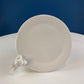 White Porcelain, Cupcake Sized Stand. Climbing Bunnies Detail. Rabbit Themed Table Accessories. Candy Dish, Candle Holder, Modern Farmhouse.
